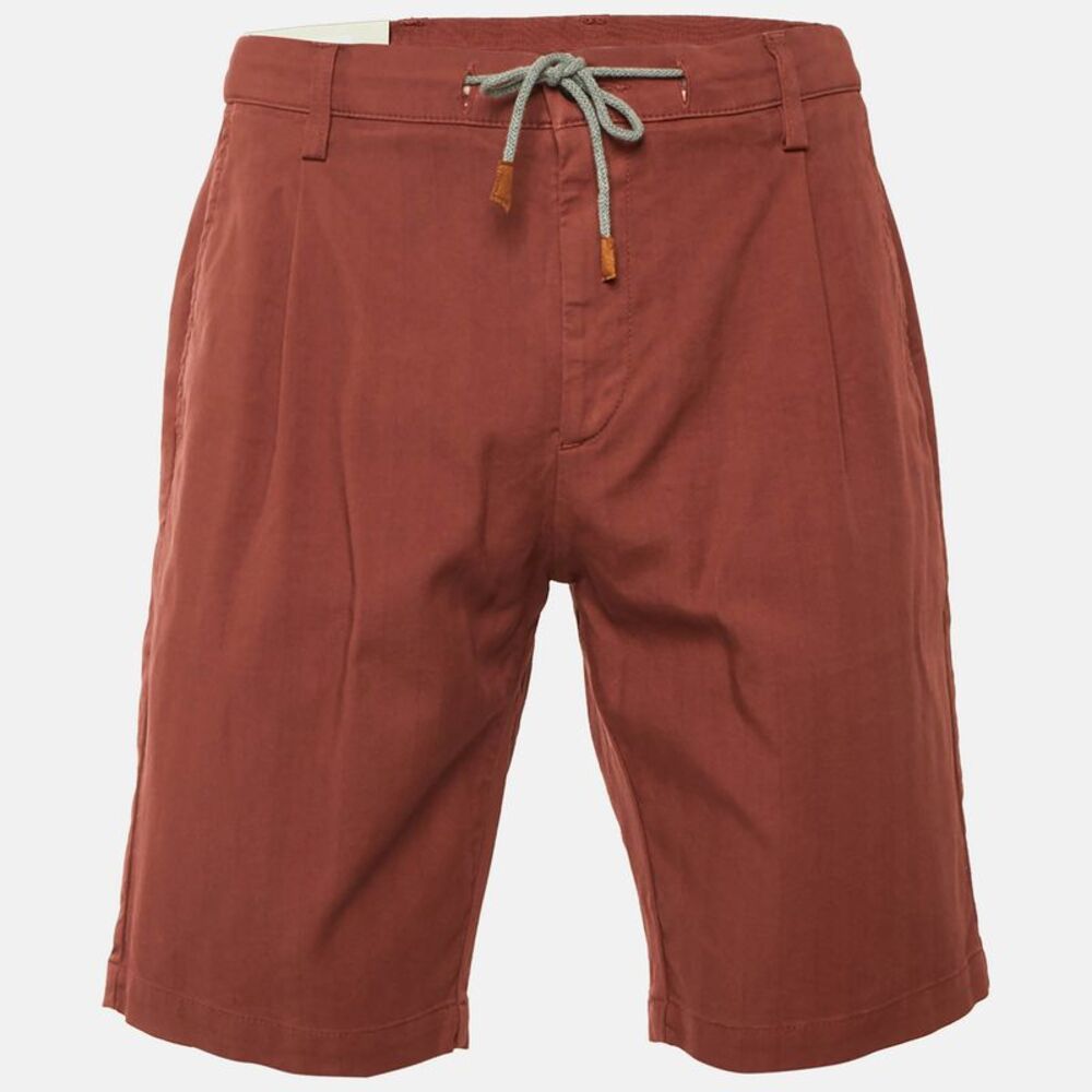 Eleventy Rustic Brown Cotton Shorts L/waist 34"